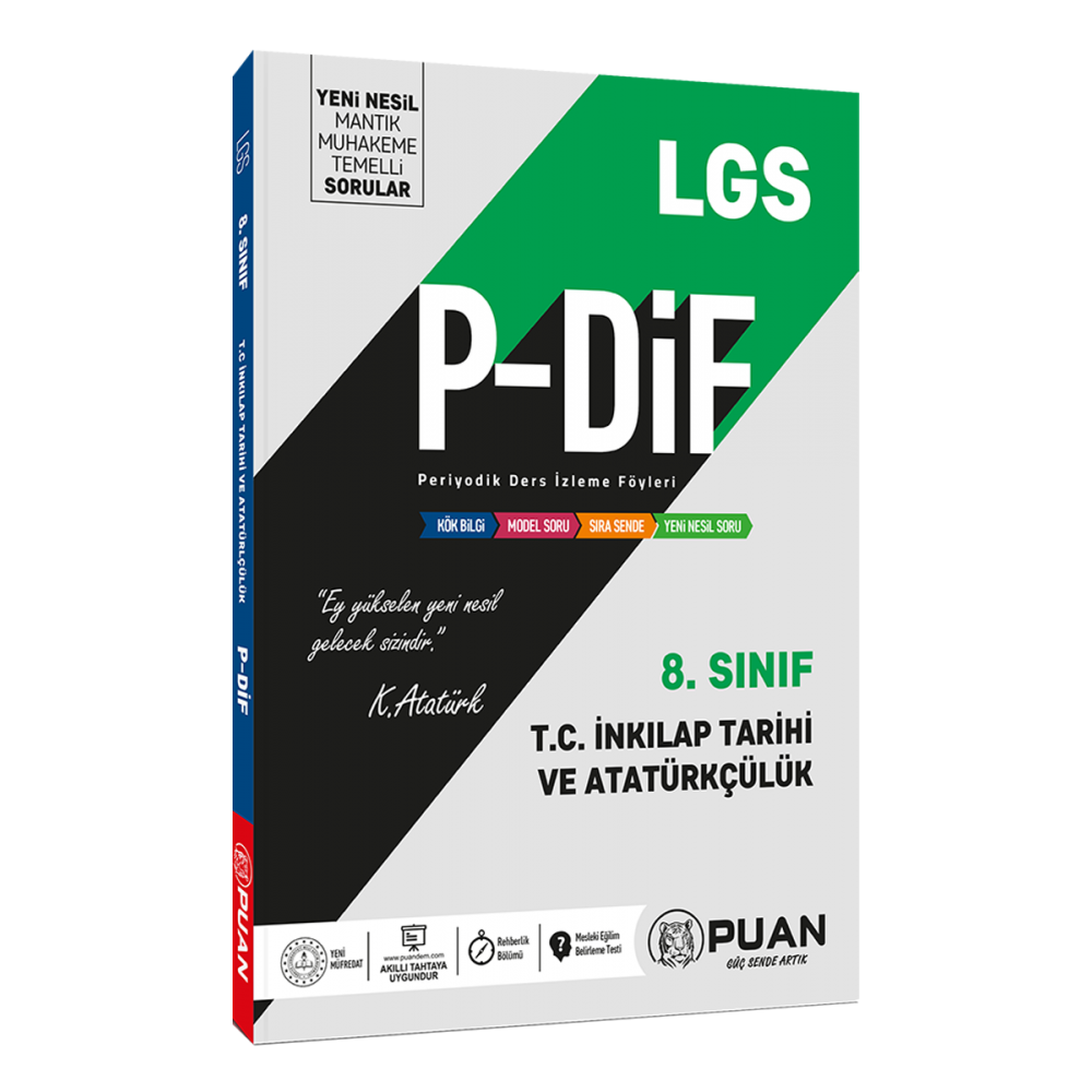 Puan Yayınları 8. Sınıf LGS T.C. İnkılap Tarihi ve Atatürkçülük PDİF Konu Anlatım Föyleri