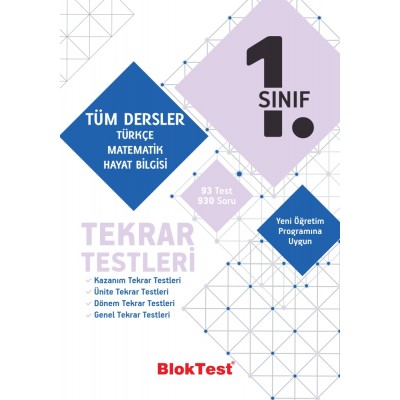 1.Sınıf Tüm Dersler Tekrar Testleri